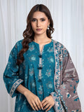 Edenrobe Allure Teal Khaddar 3-Piece Suit | EWU6A3-37071-3P
