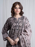 Edenrobe Allure Dark Sage Khaddar 3-Piece Suit | EWU6A3-37041-3P