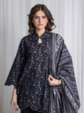 Edenrobe Allure Black Khaddar 3-Piece Suit | EWU6A3-37040-3P